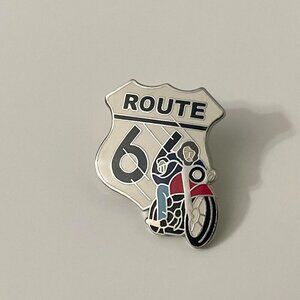Vintage Route 66 Motorcycle Pin